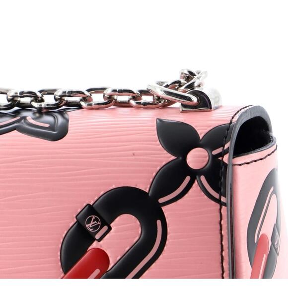 Louis Vuitton chain Twist Handbag Limited Edition Print Epi Leather MM Pink - Picture 6 of 8